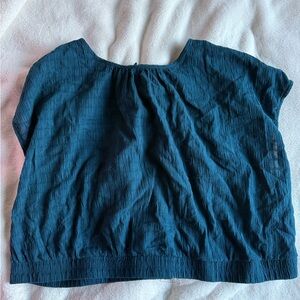 Women’s Textured Short Sleeve Top in Dark Teal